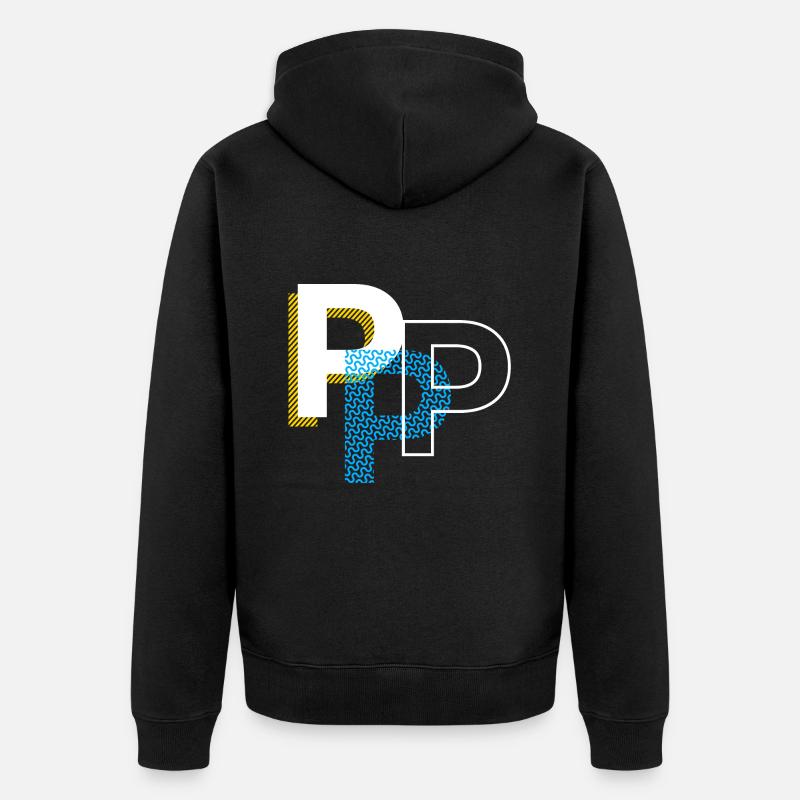 Anfangsbuchstabe P - Unisex Premium Bio Zip Hoodie - Schwarz