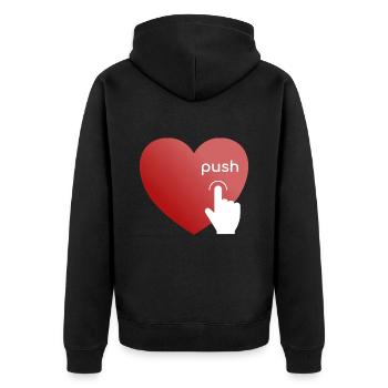 Poussez mon cœur - Veste à capuche bio Premium Unisexe - noir - Dos - Nico (187cm)