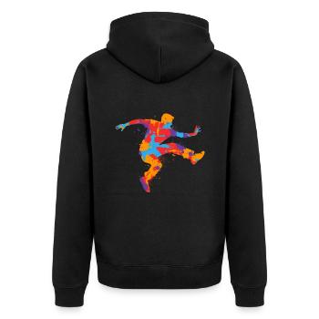 Parkour Freerunning Freerunner coloré Parkour Runner - Veste à capuche bio Premium Unisexe - noir - Dos - Nico (187cm)