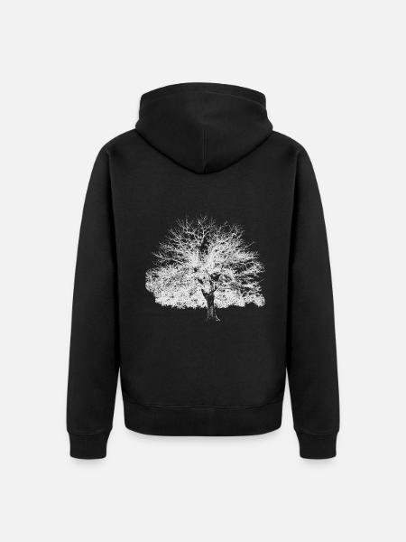 Winter tree white - Unisex Premium Organic Zip Hoodie - black