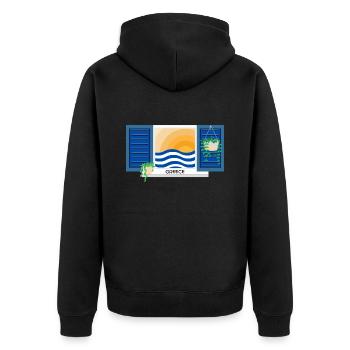 Griechenland Sommermotiv - Unisex Premium Bio Zip Hoodie - Schwarz - Hinten - Nico (187cm)