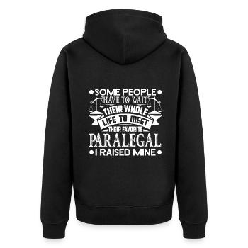 Paralegal Proud Paralegal Parent - Unisex Premium Organic Zip Hoodie - black - Back - Nico (187cm)