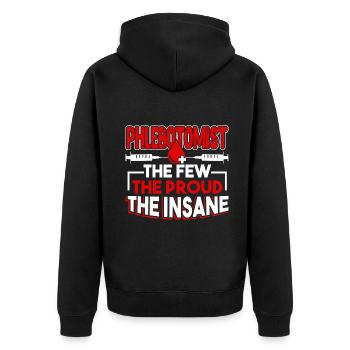 Phlebotomist Proud Phlebotomist - Unisex Premium Organic Zip Hoodie - black - Back - Nico (187cm)