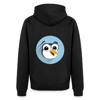 Drôle de visage de pingouin - Veste à capuche bio Premium Unisexe - noir - Dos - Nico (187cm)