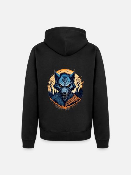 Gruseliges Halloween-partykostüm Werwolf - Unisex Premium Organic Zip Hoodie - black