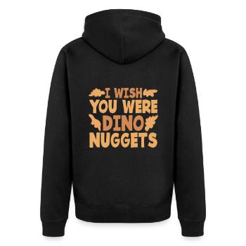 Nuggets de poulet - Drôle de pépite de dinosaure Meme - Veste à capuche bio Premium Unisexe - noir - Dos - Nico (187cm)