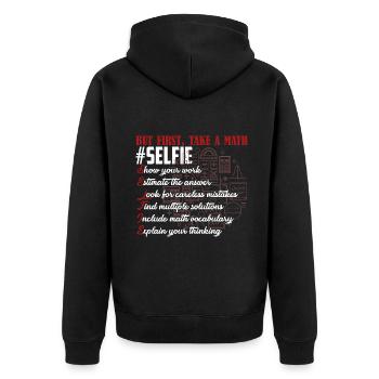 Math Teacher Math Teacher Take A Math Selfie - Unisex Premium Organic Zip Hoodie - black - Back - Nico (187cm)