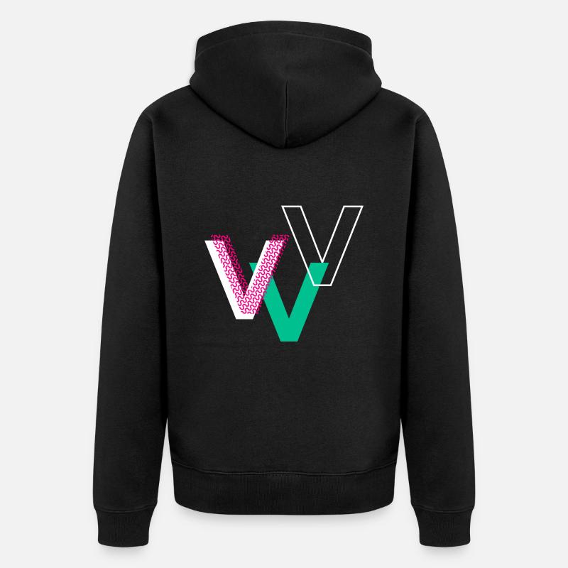 Lettre V - Veste à capuche bio Premium Unisexe - noir
