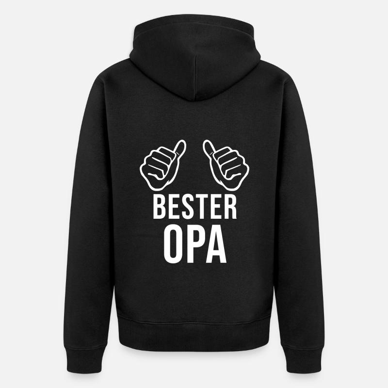 Bester Opa - Unisex Premium Bio Zip Hoodie - Schwarz