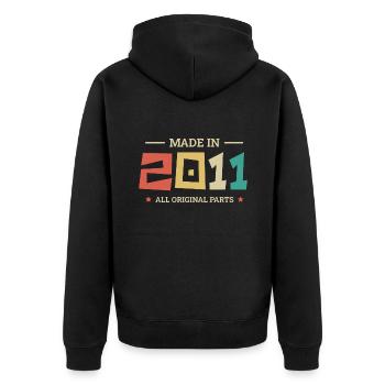 Legendary since 2011 Original 2011 - Unisex Premium Organic Zip Hoodie - black - Back - Nico (187cm)