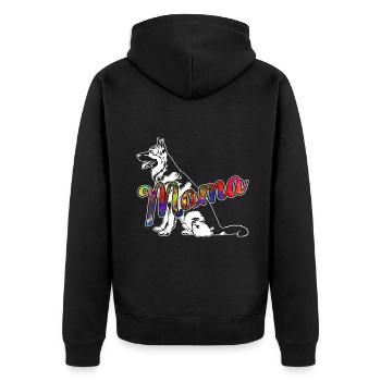 German Shepherd German Shepherd Mama - Unisex Premium Organic Zip Hoodie - black - Back - Nico (187cm)