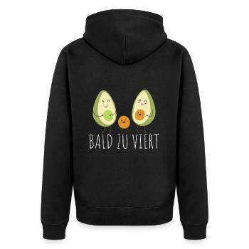 Schwangerschaft Baby Ankündigung Überraschung Kind - Unisex Premium Bio Zip Hoodie - Schwarz - Hinten - Nico (187cm)
