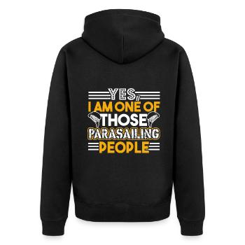 Parasailing I'm One Of Those Parasailing People - Unisex Premium Organic Zip Hoodie - black - Back - Nico (187cm)