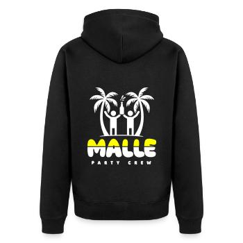 Malle 2024 Mallorca Spruch - Unisex Premium Bio Zip Hoodie - Schwarz - Hinten - Nico (187cm)