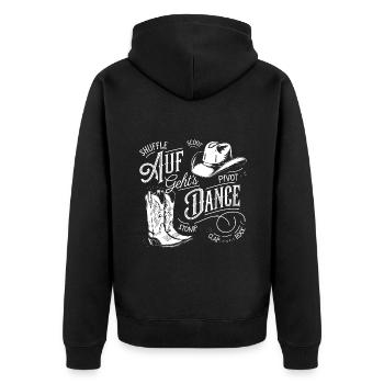Line Dance Gruppe Training mein Tanzsport - Unisex Premium Bio Zip Hoodie - Schwarz - Hinten - Nico (187cm)
