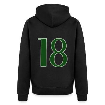 18 Félicitations d’anniversaire - Veste à capuche bio Premium Unisexe - noir - Dos - Nico (187cm)
