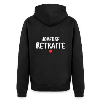 Joyeuse Retraite - Bonne Retraite - Retraite - Veste à capuche bio Premium Unisexe - noir - Dos - Nico (187cm)
