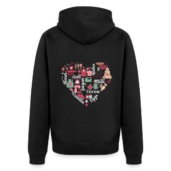 Baker With Full Heart - Unisex Premium Organic Zip Hoodie - black - Back - Nico (187cm)
