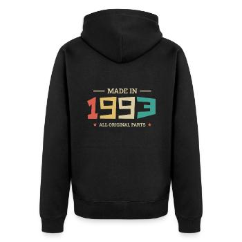 Legendary Since 1993 Original 1993 - Unisex Premium Organic Zip Hoodie - black - Back - Nico (187cm)