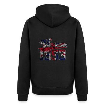 VINTAGE 1953 UK 73RD BIRTHDAY - Unisex Premium Organic Zip Hoodie - black - Back - Nico (187cm)