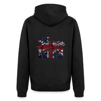 VINTAGE 1983 43E ANNIVERSAIRE BRITANNIQUE - Veste à capuche bio Premium Unisexe - noir - Dos - Nico (187cm)