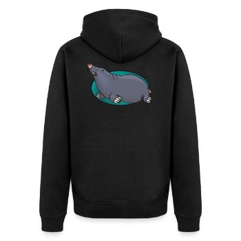 Animal Animals Mole - Unisex Premium Organic Zip Hoodie - black - Back - Nico (187cm)