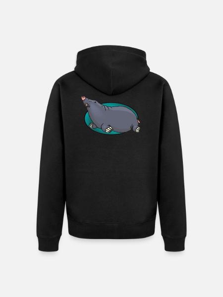 Animal Animals Mole - Unisex Premium Organic Zip Hoodie - black