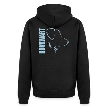 HOVAWART PROFIL - Unisex Premium Bio Zip Hoodie - Schwarz - Hinten - Nico (187cm)