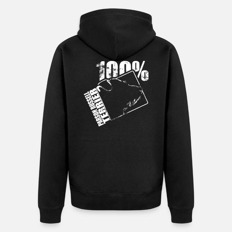 PARSON RUSSELL TERRIER 100 - Unisex Premium Bio Zip Hoodie - Schwarz