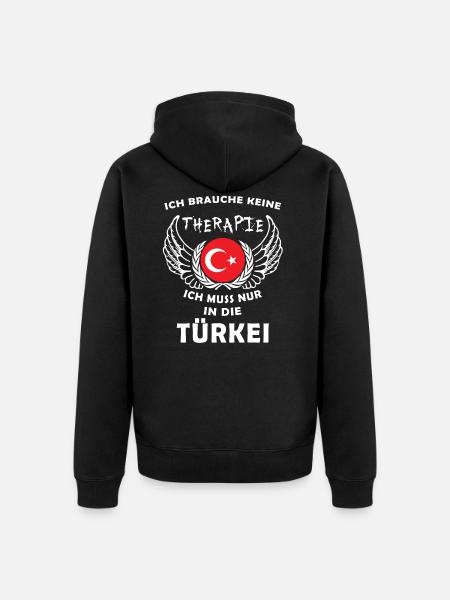 Therapie Türkei - Unisex Premium Bio Zip Hoodie - Schwarz
