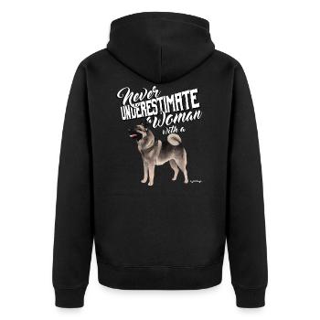 norjanhirviunderestimate - Unisex Premium Organic Zip Hoodie - black - Back - Nico (187cm)