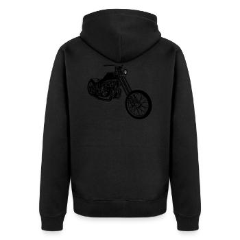 Chopper / Bobber Motorcycle 01_black - Unisex Premium Organic Zip Hoodie - black - Back - Nico (187cm)
