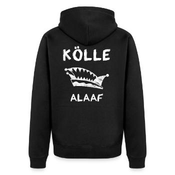 Karneval Köln - Kölle Alaaf - Unisex Premium Bio Zip Hoodie - Schwarz - Hinten - Nico (187cm)
