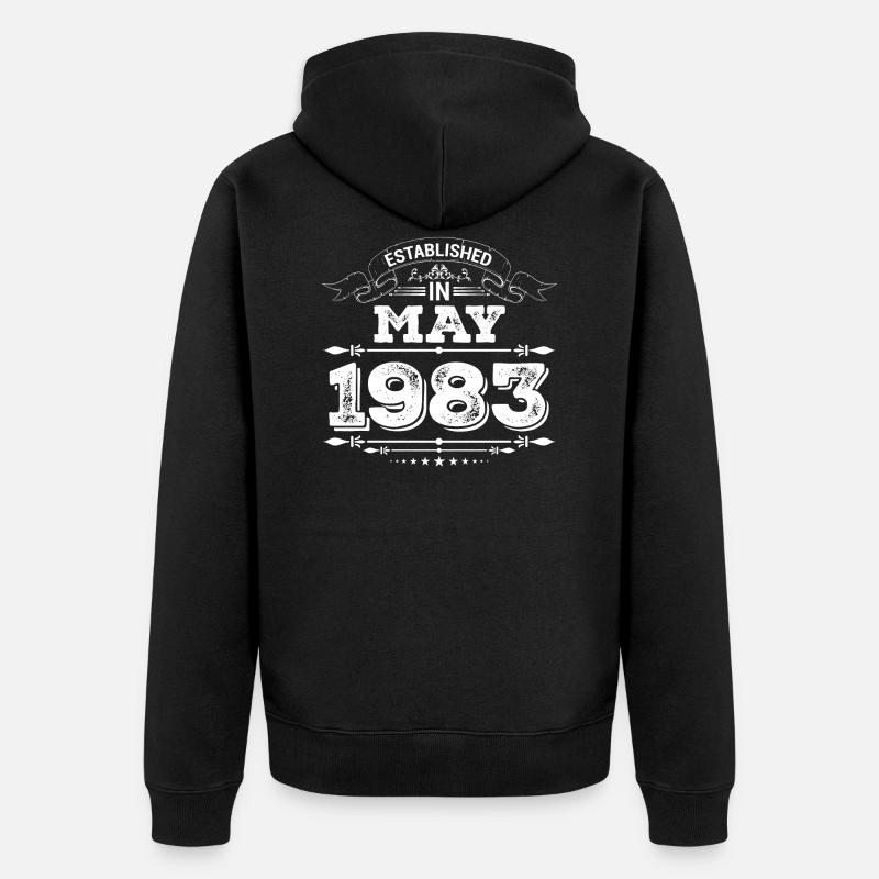 Established in May 1983 - Unisex Premium Bio Zip Hoodie - Schwarz