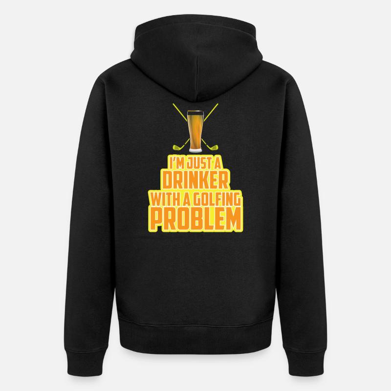 Golfing Problem - Unisex Premium Bio Zip Hoodie - Schwarz