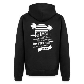 Glück Ägypten Urlaub Ferien Reise Geschenkidee - Unisex Premium Bio Zip Hoodie - Schwarz - Hinten - Nico (187cm)
