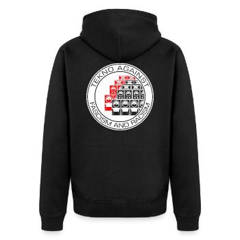 Tekno contre le fascisme et le racisme - Veste à capuche bio Premium Unisexe - noir - Dos - Nico (187cm)