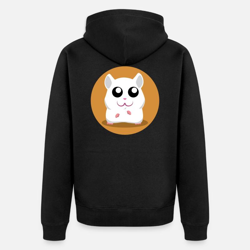 T-shirt de Hamster blanc debout - Veste à capuche bio Premium Unisexe - noir
