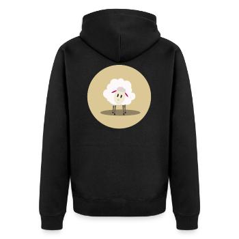 Nette Schafe Vorderansicht - Unisex Premium Bio Zip Hoodie - Schwarz - Hinten - Nico (187cm)