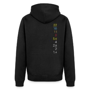 appareil photo - Veste à capuche bio Premium Unisexe - noir - Dos - Nico (187cm)