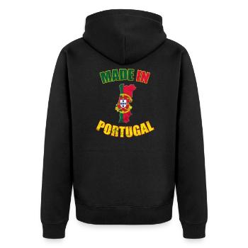 Drapeau Portugal Drapeau Né au Portugal - Veste à capuche bio Premium Unisexe - noir - Dos - Nico (187cm)