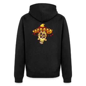 Day of the Dead Mexico skull La Catrina gift - Unisex Premium Organic Zip Hoodie - black - Back - Nico (187cm)