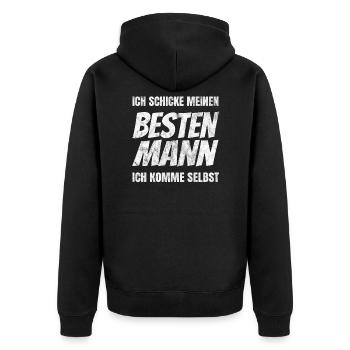 Craftsman office work, Best man boss boss - Unisex Premium Organic Zip Hoodie - black - Back - Nico (187cm)