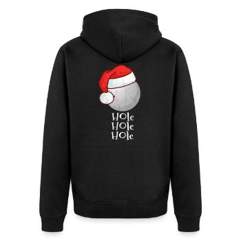 Golf Christmas Gift Sport Funny Ball - Unisex Premium Organic Zip Hoodie - black - Back - Nico (187cm)