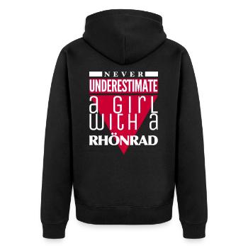 Rhönrad I Athlet I Mannschaft I Geschenk I Verein - Unisex Premium Bio Zip Hoodie - Schwarz - Hinten - Nico (187cm)