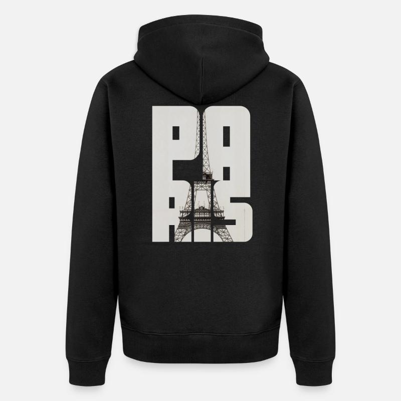 Paris Eiffel Tower - Unisex Premium Organic Zip Hoodie - black