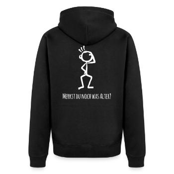 Stick Figure - Vous souvenez-vous encore de quel âge - Veste à capuche bio Premium Unisexe - noir - Dos - Nico (187cm)
