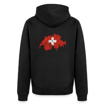 Drapeau suisse vacances au ski Alpes - Veste à capuche bio Premium Unisexe - noir - Dos - Nico (187cm)