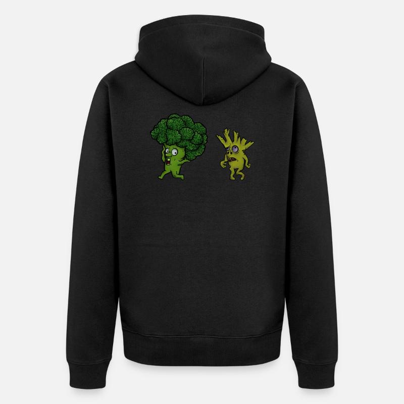 Brocoli Zombie - Cadeau végétalien avec monstre végétalien - Veste à capuche bio Premium Unisexe - noir