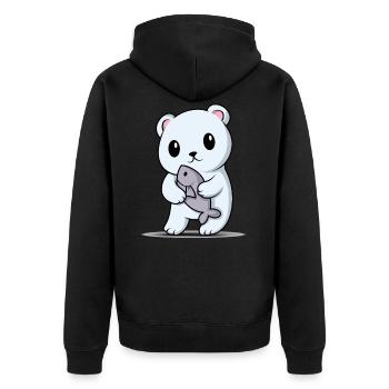 Polar bear - Unisex Premium Organic Zip Hoodie - black - Back - Nico (187cm)